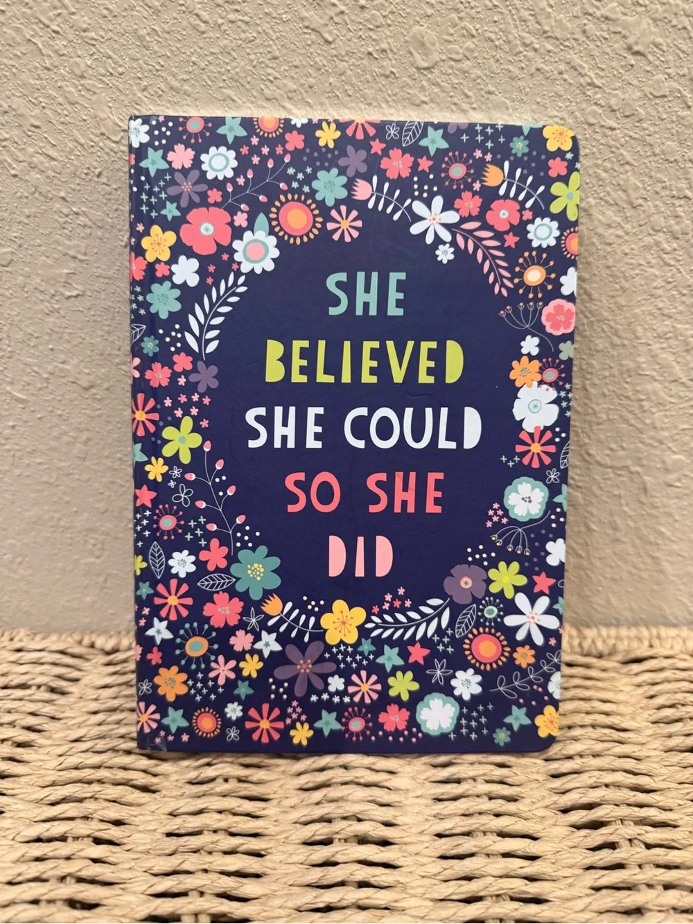 She Believed She Could So She Did Floral Navy Journal - Home Office